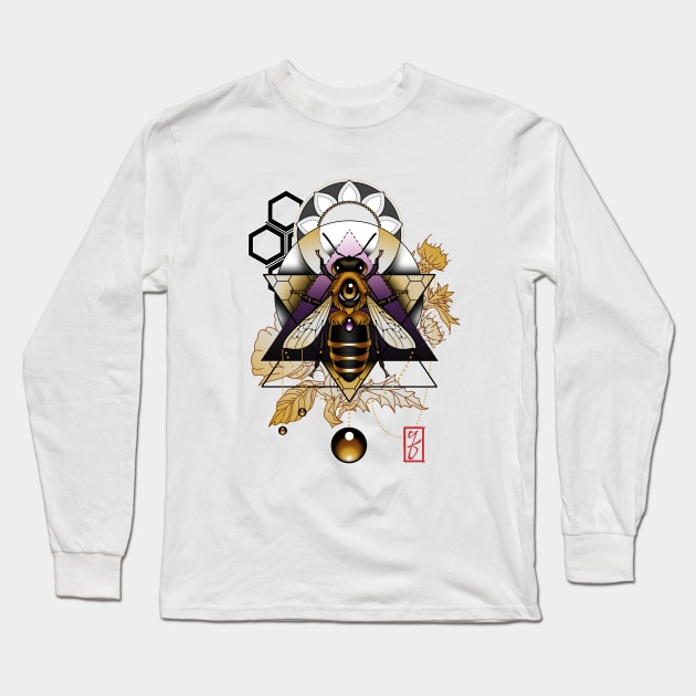 Honey Bee Long Sleeve T-Shirt by etcherSketch